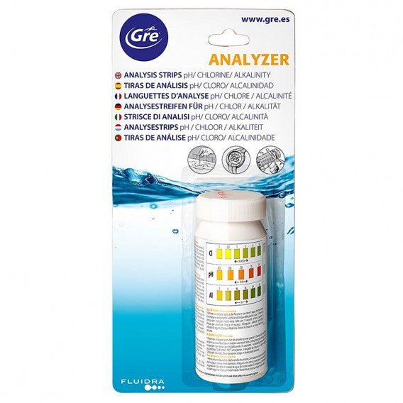 Gre - Tiras de anlisis cloro pH alcalinidad 40068 - BricoandPool