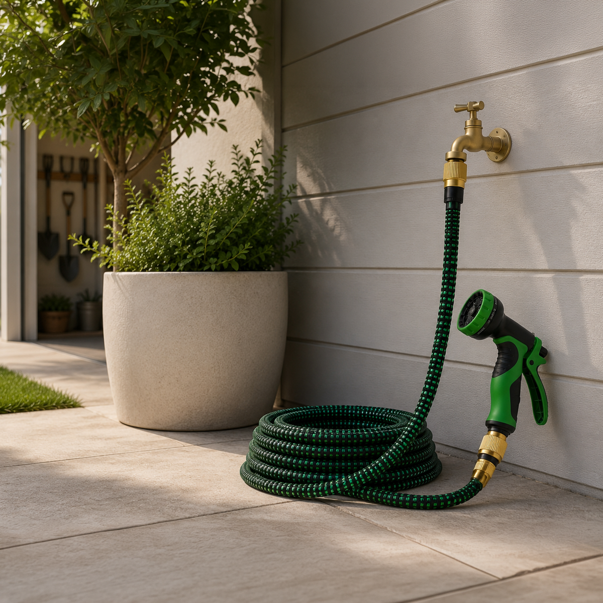 Tuyau extensible de jardin 30 m avec pistolet multifonction