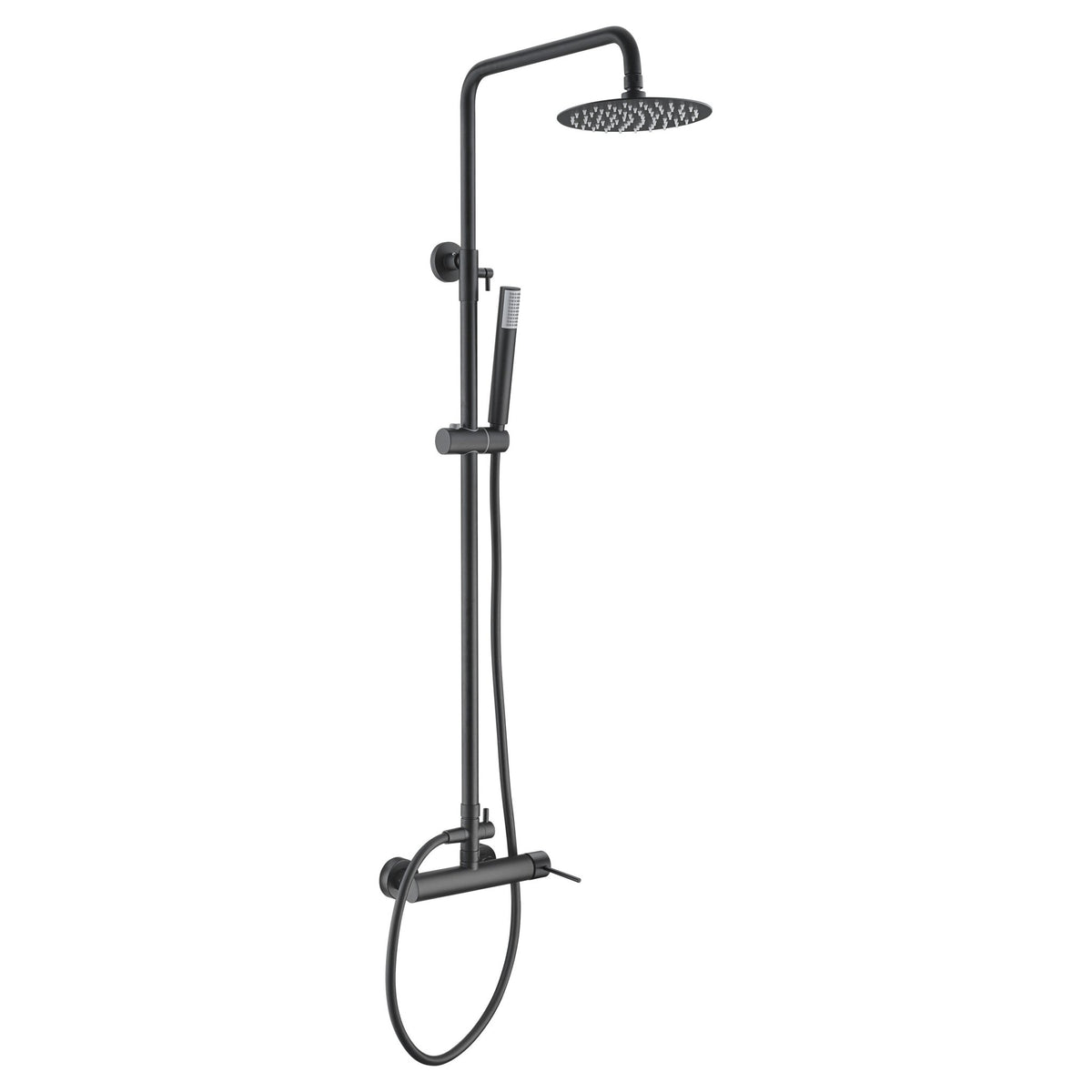 Imex - Conjunto de ducha monomando Milos negro mate - BricoandPool