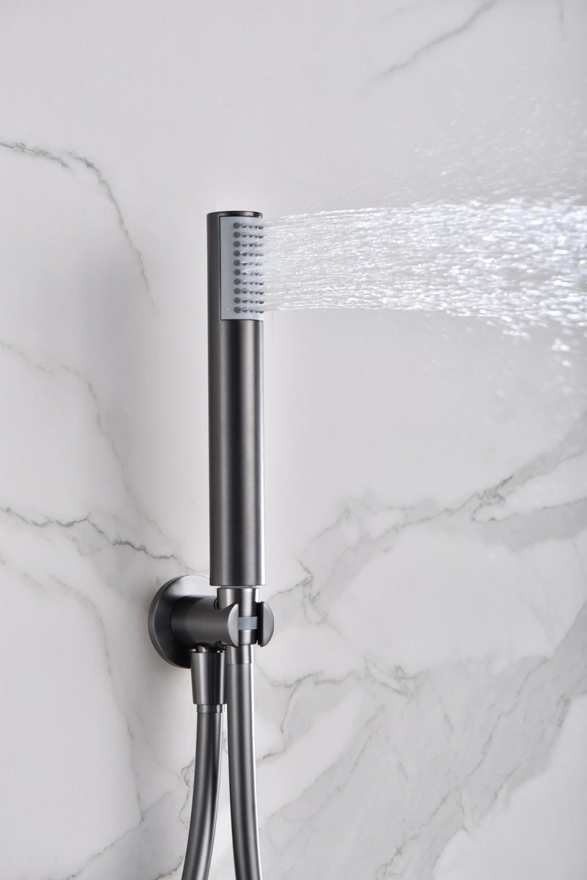 Imex - Conjunto ducha termostatico empotrado Monza black gun metal - BricoandPool