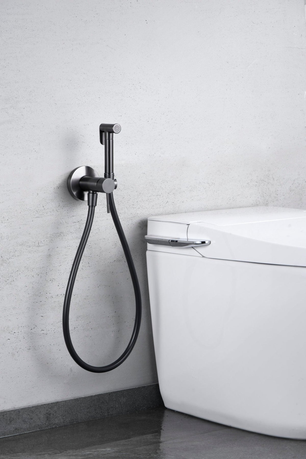 Imex - Grifo empotrado de bidé Line black gun metal - BricoandPool