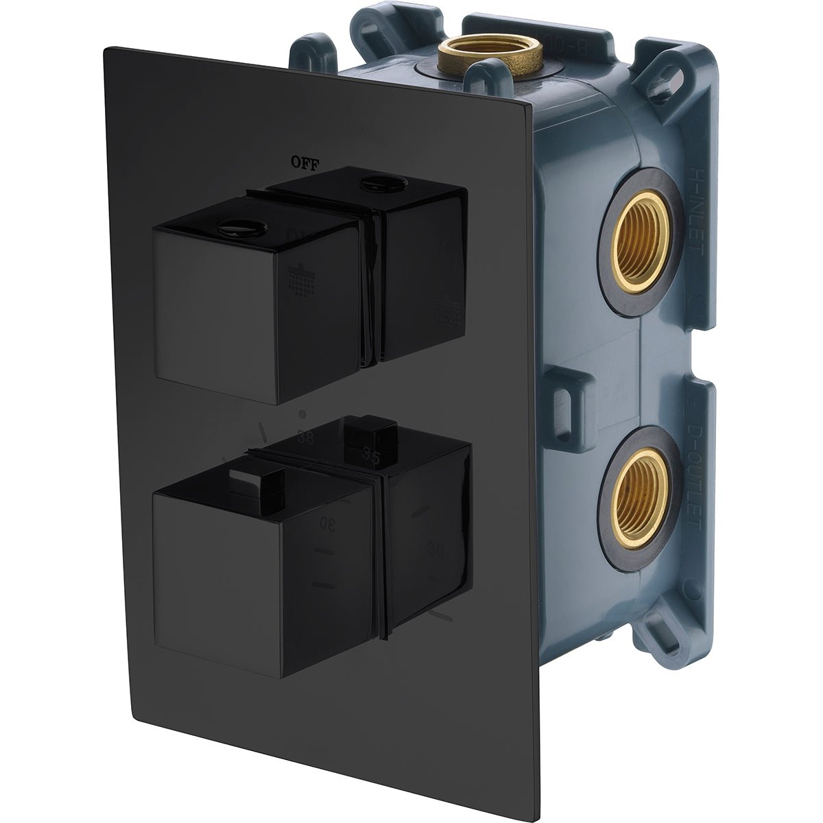 Imex - Grifo empotrado termostático 2 vías negro mate - BricoandPool