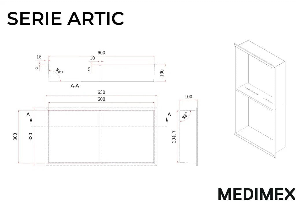 Imex - Hornacina Artic con estante oro cepillado - BricoandPool