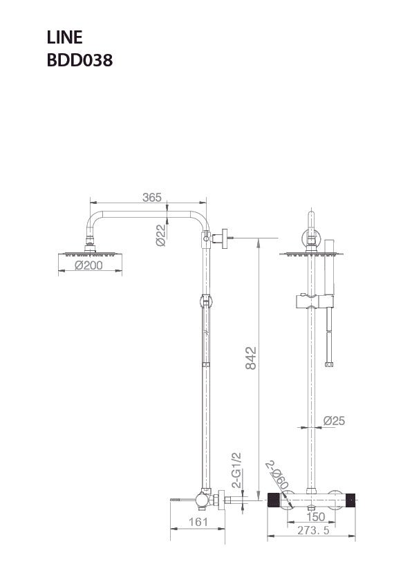 Imex – Line colonna doccia monocomando black gun metal - BricoandPool
