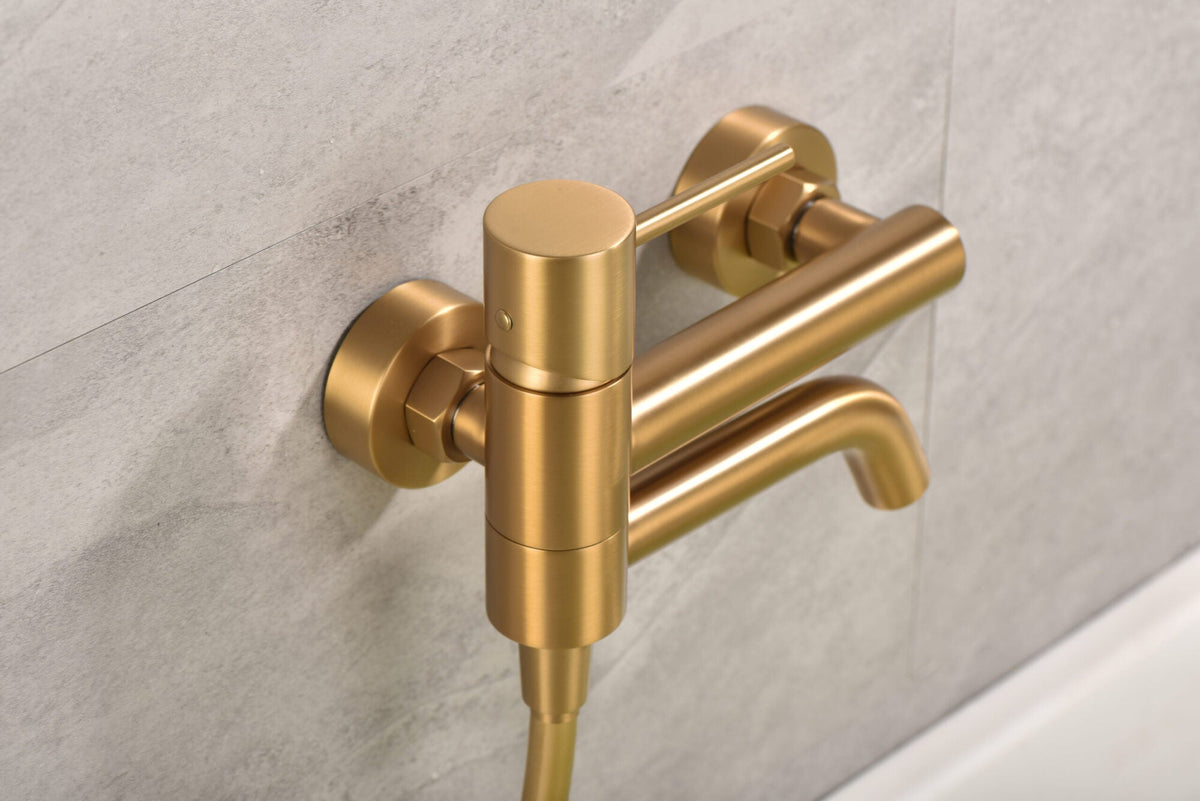 Imex - Monomando kit baño/ducha Monza oro cepillado - BricoandPool