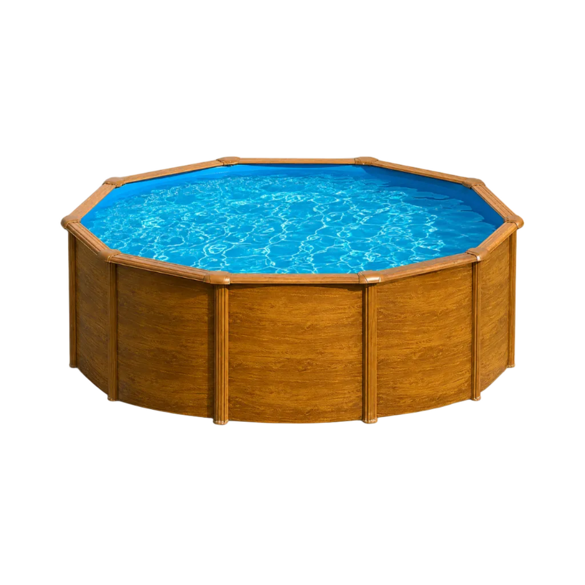 Piscina Elevada Gre Wet Circular Imitación Madera