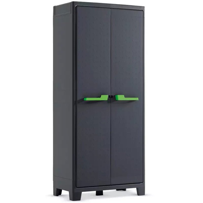Keter - Armario de jardín alto Moby gris oscuro/verde - BricoandPool