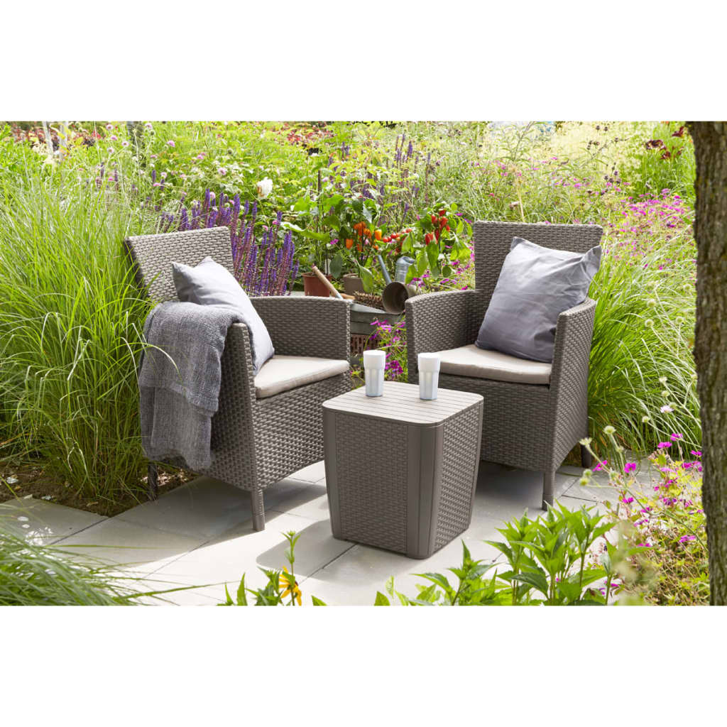 Keter - Conjunto de exterior 2 plazas Iowa Balcony capuchino - BricoandPool