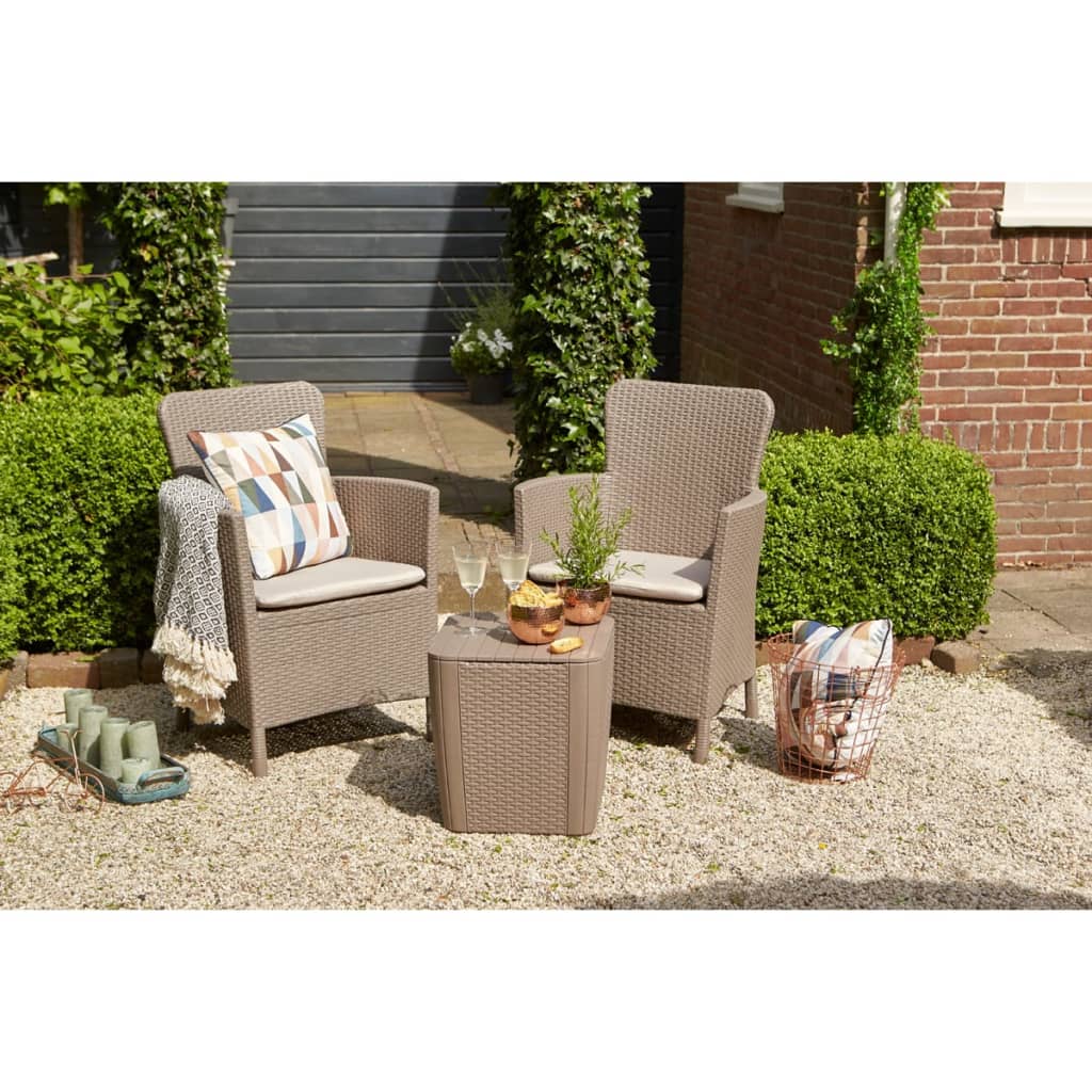 Keter - Conjunto de exterior 2 plazas Iowa Balcony capuchino - BricoandPool