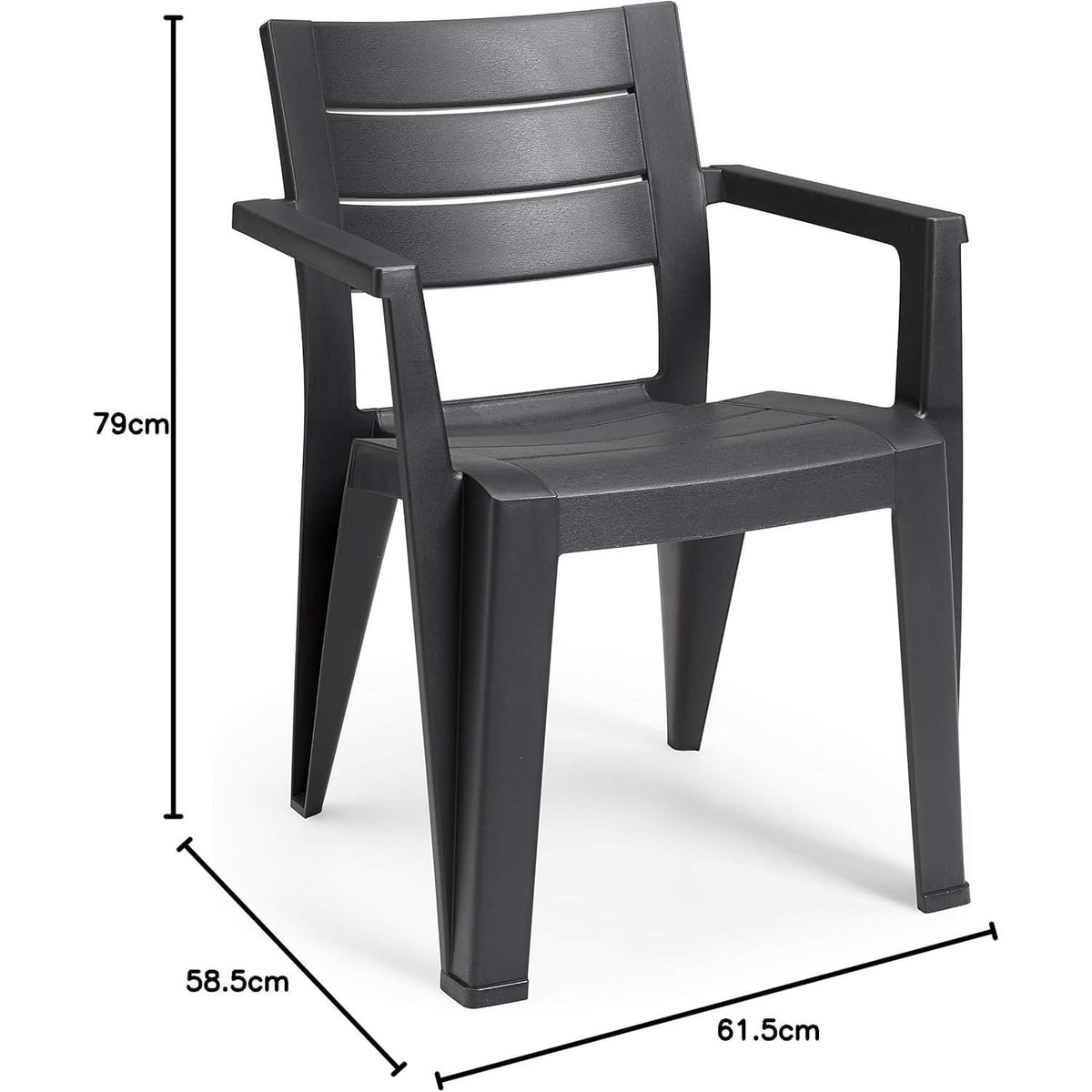 Keter - Silla de exterior Julie grafito - BricoandPool
