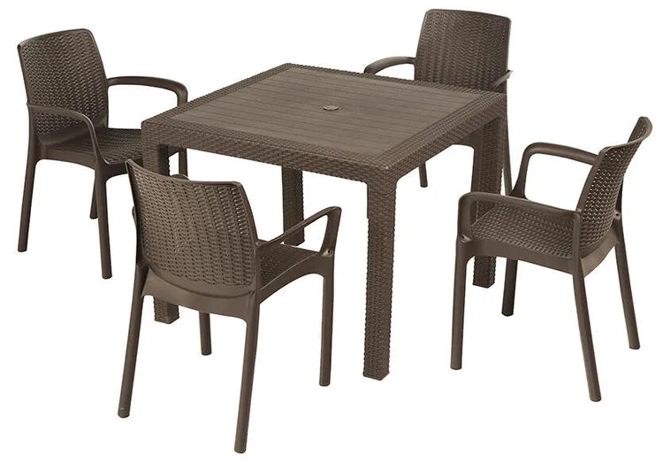 Keter - Mesa de comedor de exterior Quartet marrón