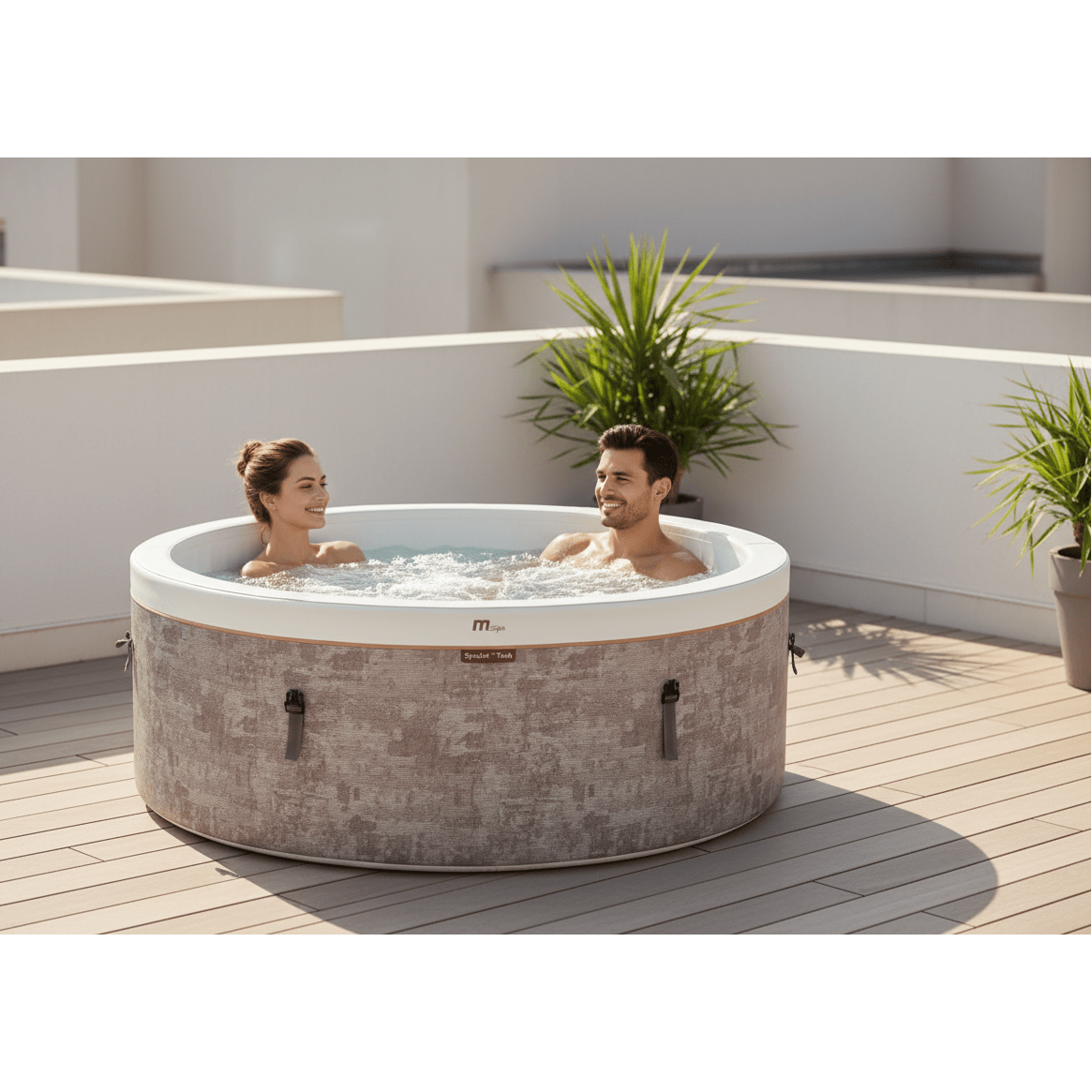 MSpa - Spa hinchable semirrígido circular Cocoon - Eco 4–6 personas - BricoandPool