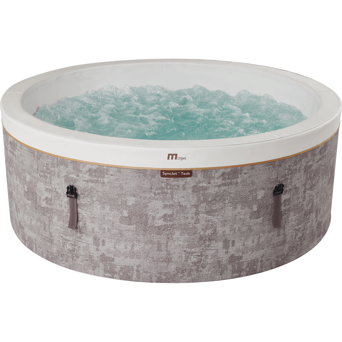 MSpa Cocoon-Eco opblaasbare jacuzzi voor 4-6 personen + rieten tuinset (rond)