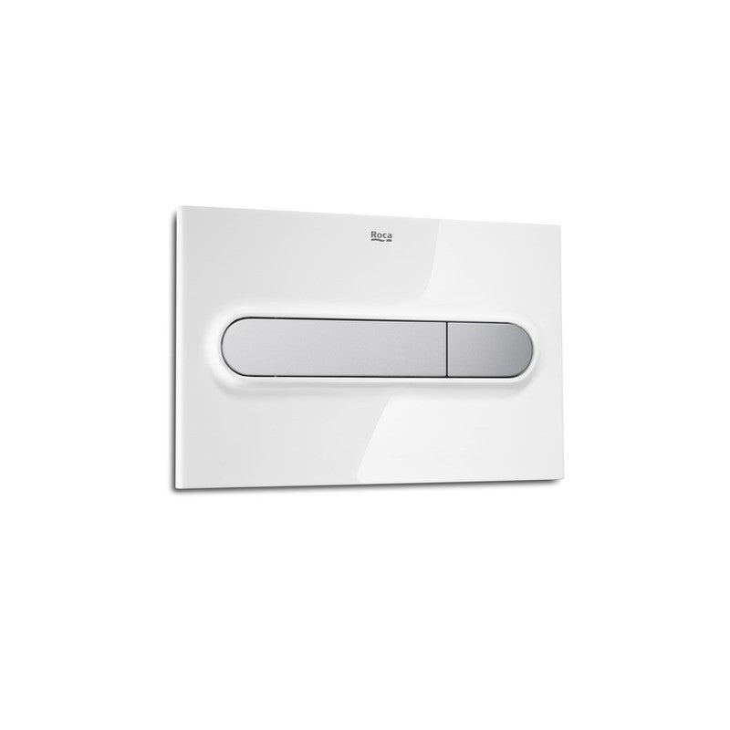 Roca - PL1 DUAL (ONE) - Placa de accionamiento con descarga dual, Color Blanco y Gris
