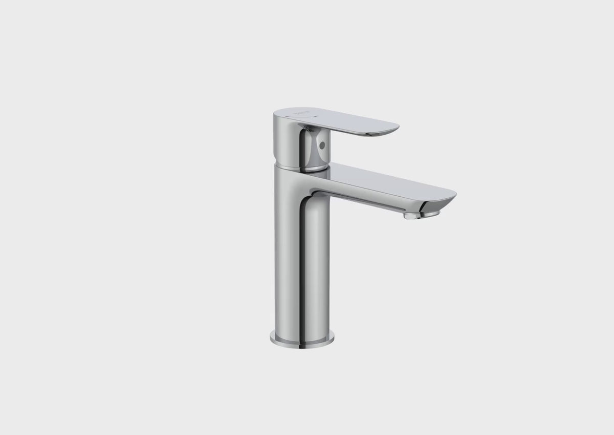 Carica video: Roca - Miscelatore monocomando cromato per lavabo Cala A5A326EC00