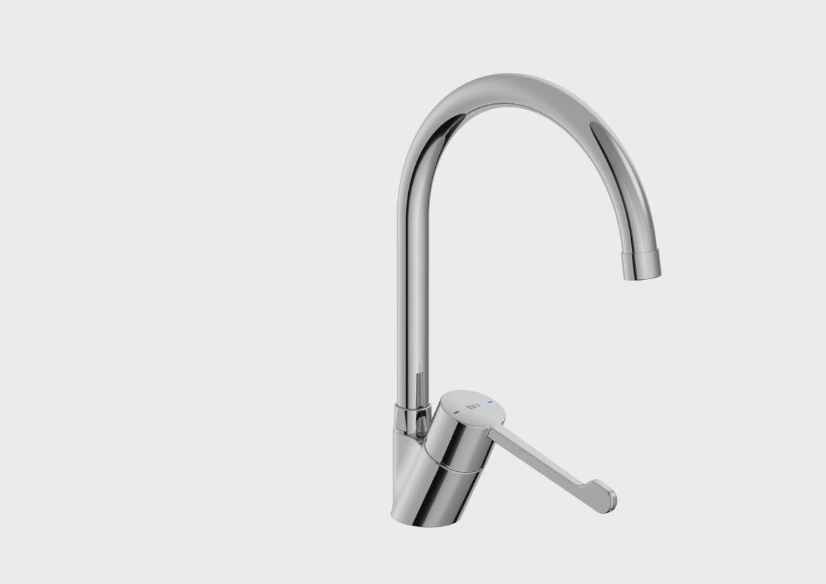 Carregar vídeo: Roca - TAP Monomando Curved Kitchen Pro Victoria A5A8423C00