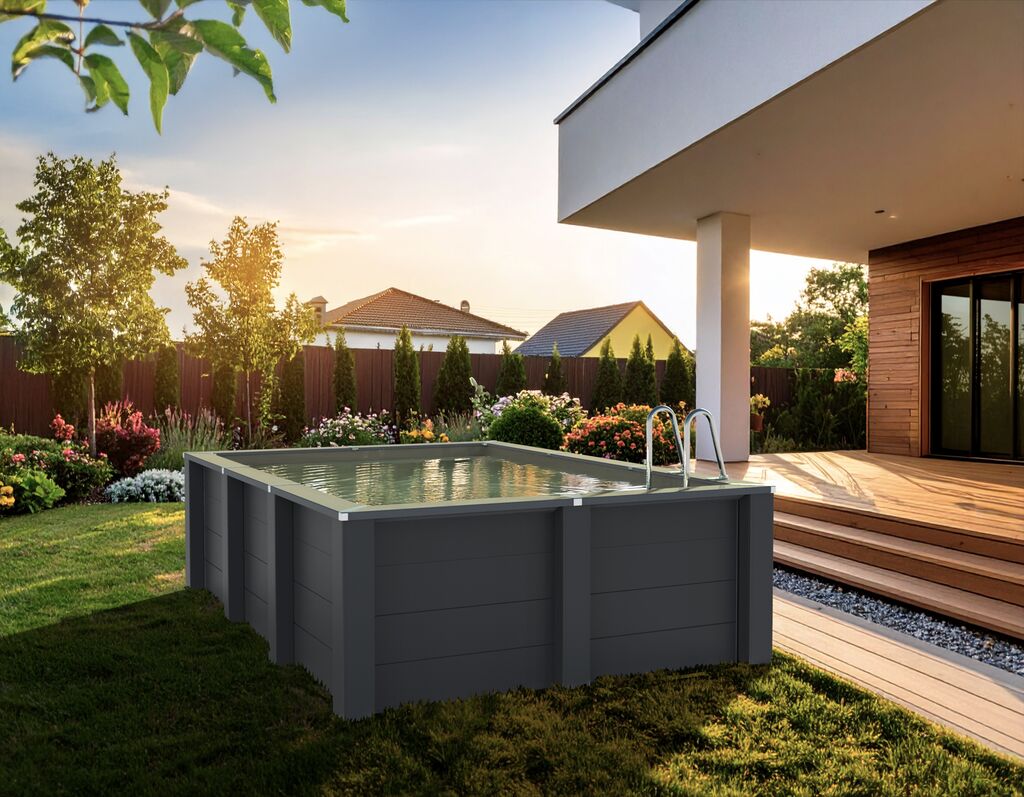 Piscina elevada de composite Gre rectangular KPCOR46T (455 × 315 × 126 cm)