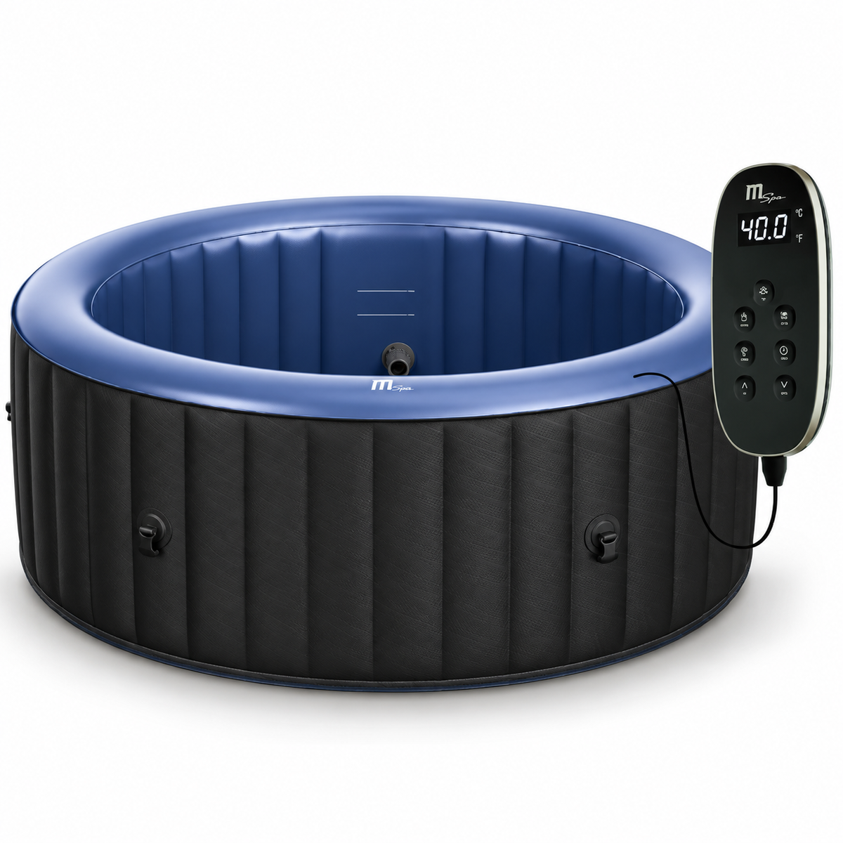 MSpa – Whirlpool-Set Bergen, 4–6 Personen, mit Rattan-Gartenmöbelset (rund)