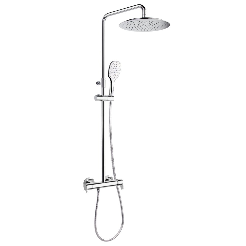 Ramon Soler - Blautherm, telescopische eengreeps douchekolom, ronde hoofddouche Ø300 mm, chroom 937415RP300 - BricoandPool