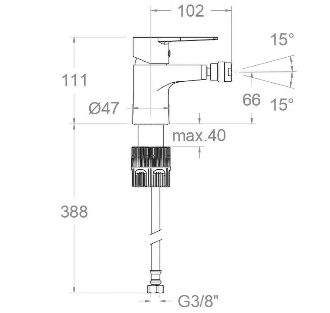 Ramon Soler - Grifo monomando de bidé Titanium Tool Free cromo - BricoandPool