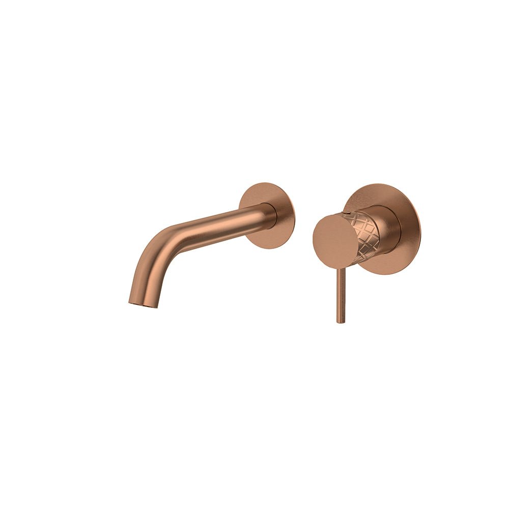 Ramon Soler - Odisea Joya, monomando de lavabo empotrado mural con caño de 19 cm, cobre cepillado - BricoandPool