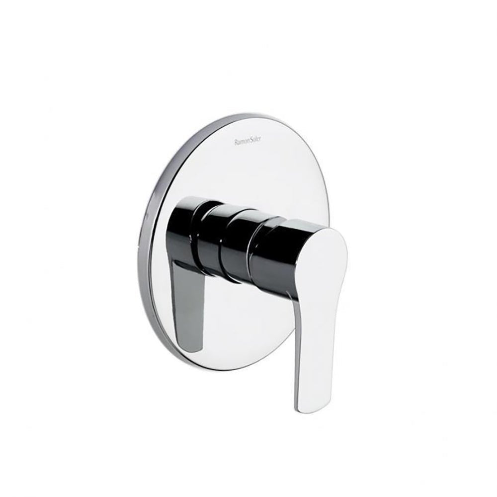 Ramon Soler - Titanium, monomando de ducha empotrado metálico 1 vía con placa ultraslim, cromo - BricoandPool