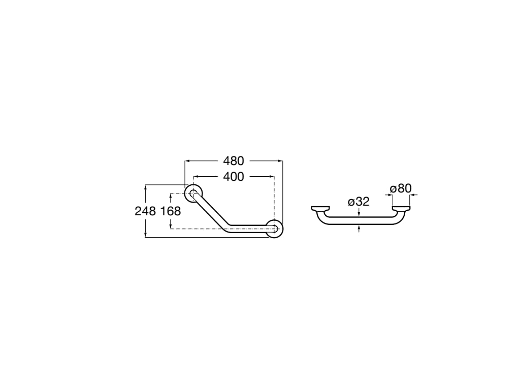 Roca - Asa de baño angular 135º con jabonera acabado Cromado Access Comfort A816931001 - BricoandPool