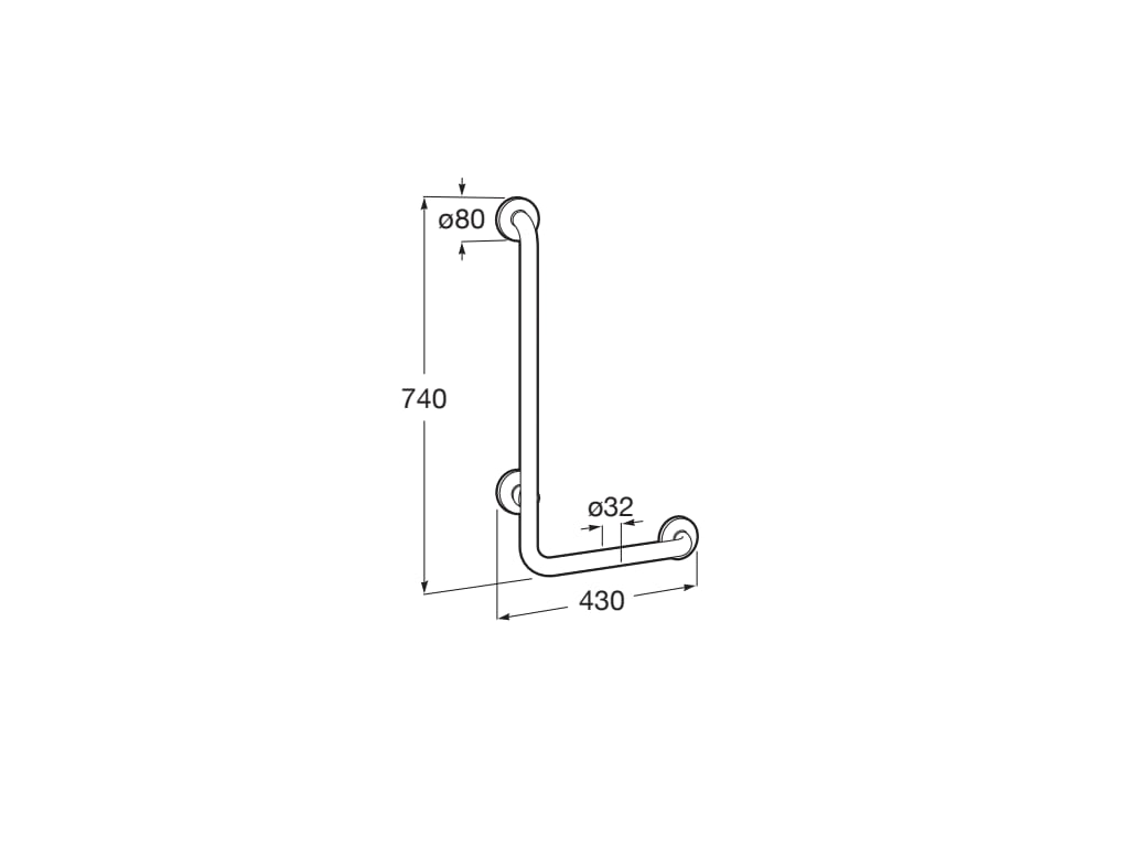 Roca - Asa de baño angular 90º Access Pro antibacteriana Blanco Izq A816983009 - BricoandPool