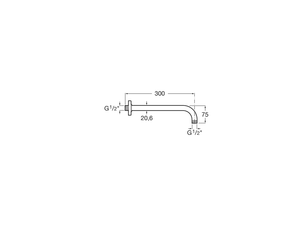 Roca - Wandarm für Kopfbrause 300 mm - BricoandPool