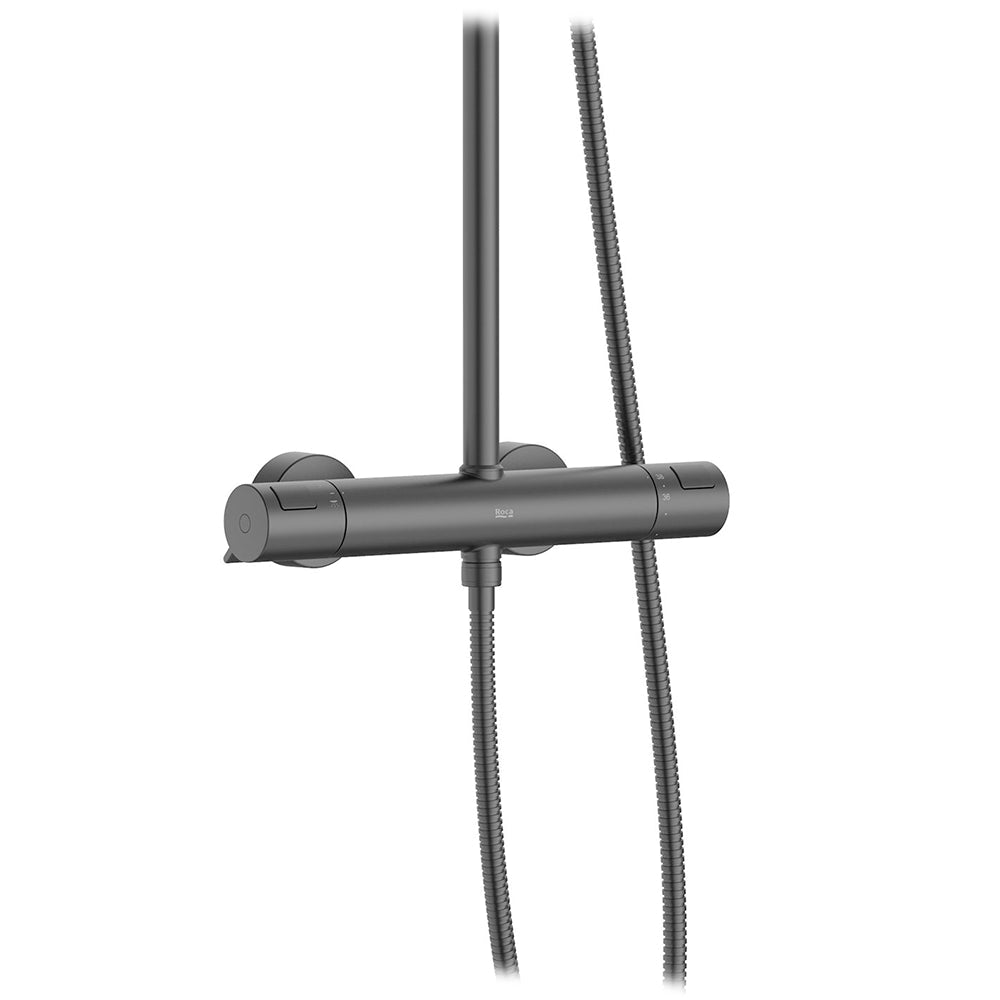 Roca - Columna de ducha Victoria termostática basic negro mate A5A9F18NB0 - BricoandPool