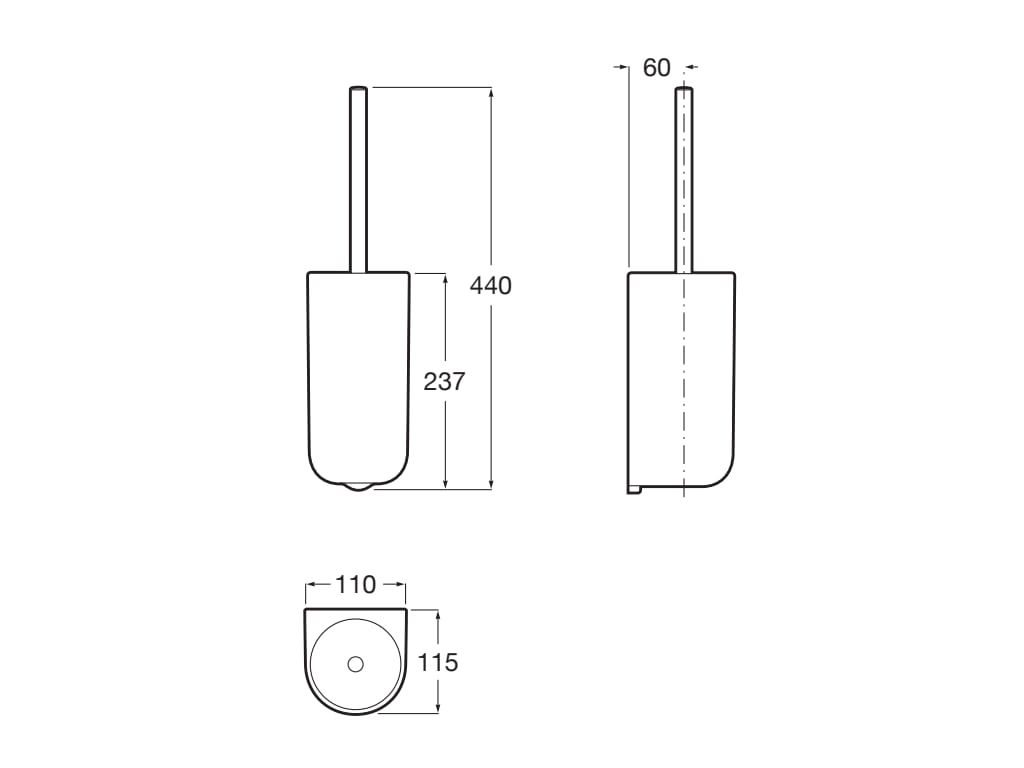 Roca - Escobillero de pared Onda Blanco A3870ZE000 - BricoandPool