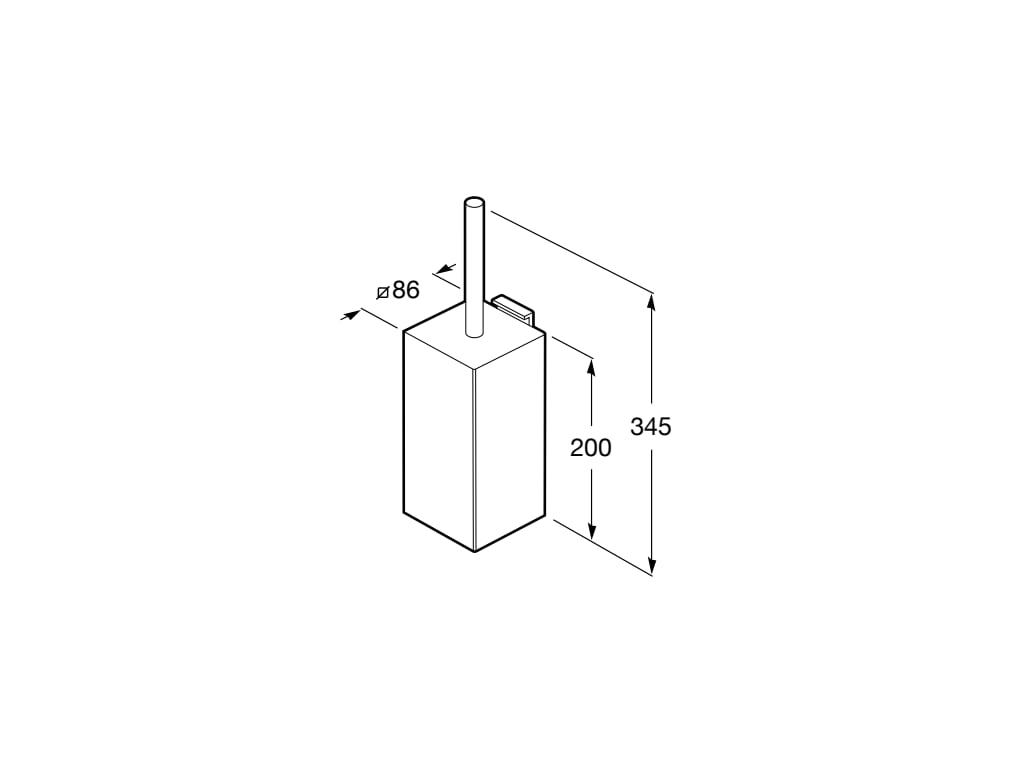 Roca - Escobillero de pared Rubik Negro Mate A816851024 - BricoandPool