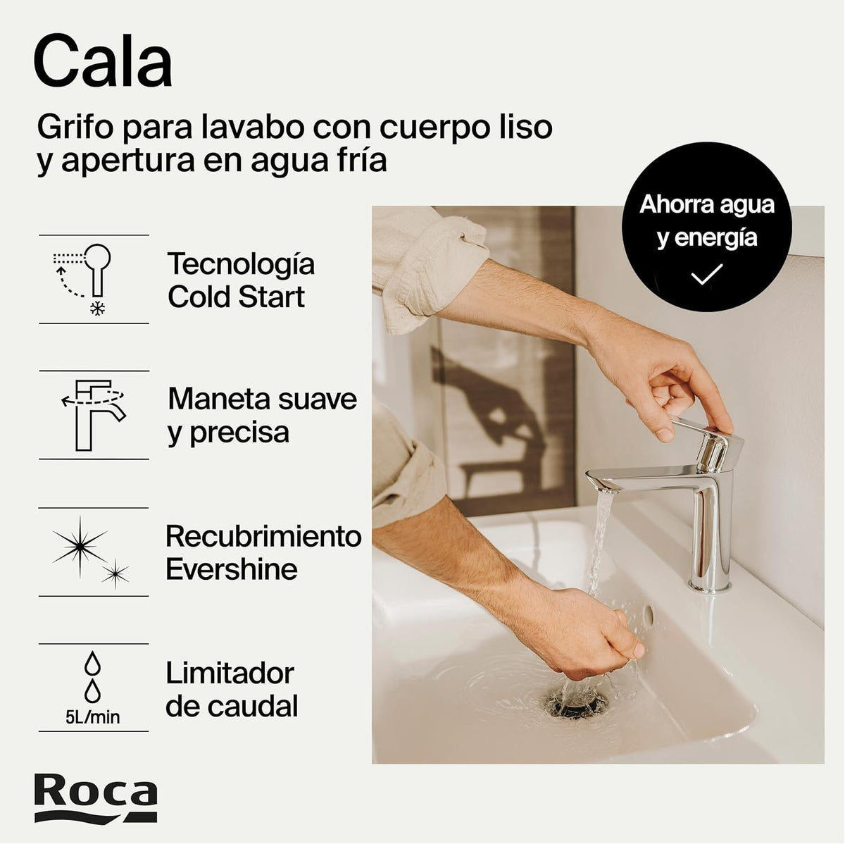 Roca - Miscelatore monocomando per lavabo Cala A5A326EC00 - BricoandPool