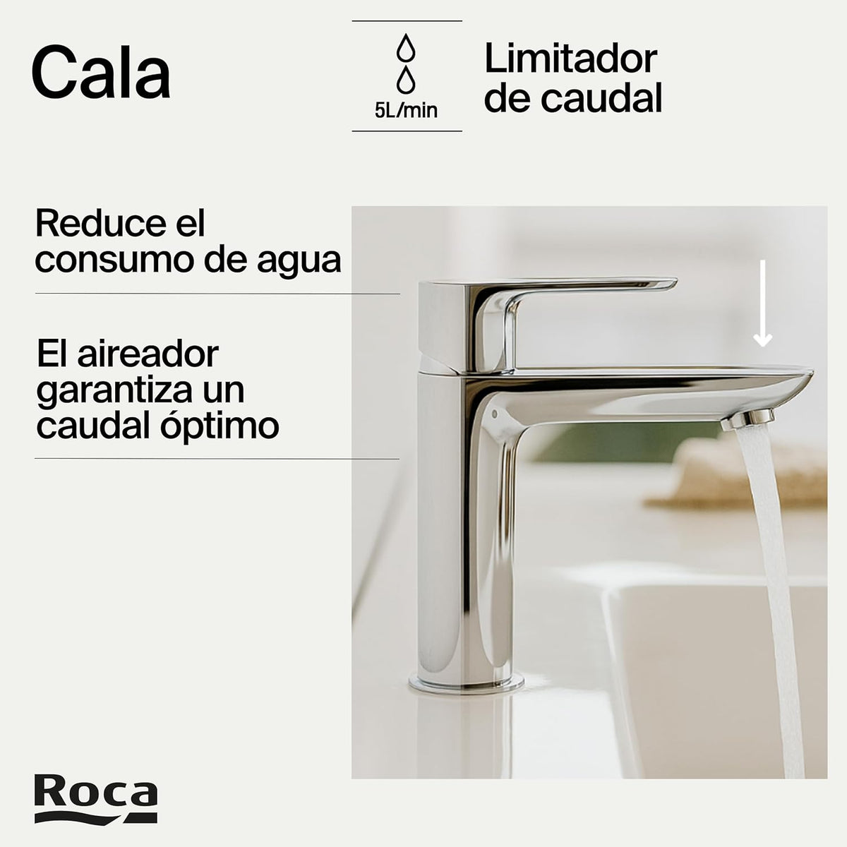 Roca - Miscelatore monocomando per lavabo Cala A5A326EC00 - BricoandPool