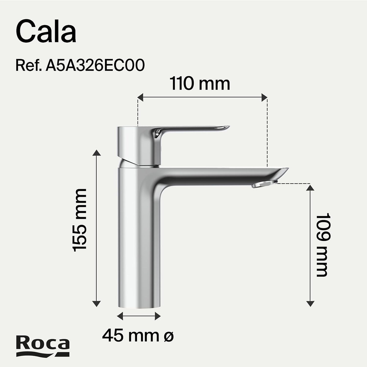 Roca - Miscelatore monocomando per lavabo Cala A5A326EC00 - BricoandPool