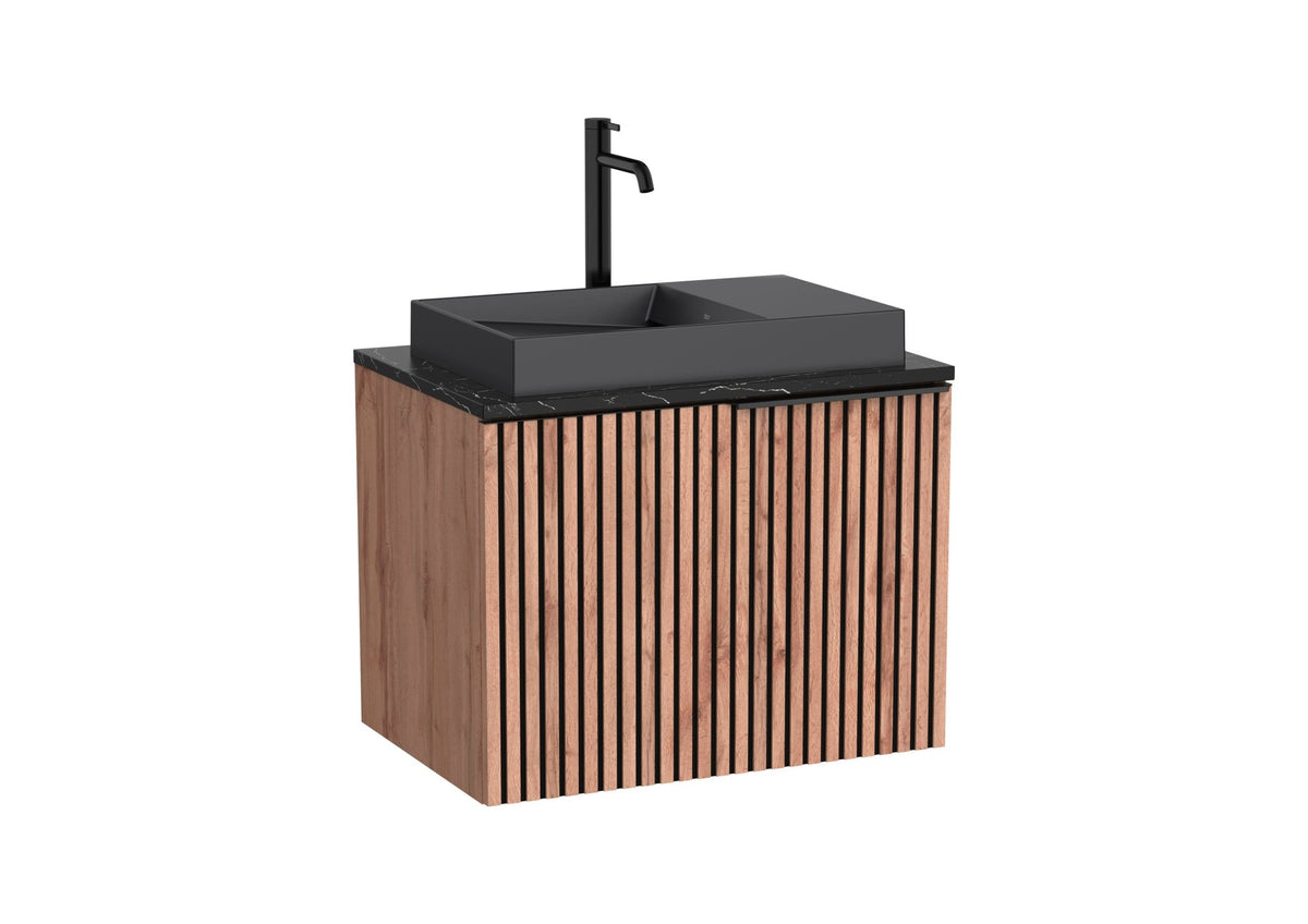 Roca - Mueble base Horizon Unik de un cajón, encimera marmoleada y lavabo de sobre encimera con orificio para grifería - BricoandPool