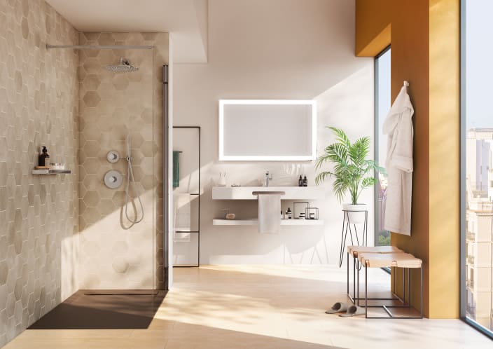 Roca - Plato de ducha Aquos extraplano de STONEX® Blanco - BricoandPool