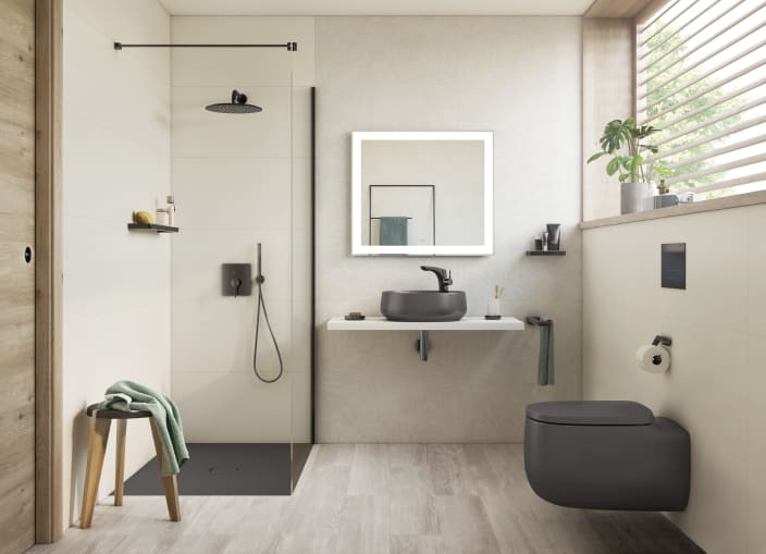 Roca - Plato de ducha Cratos extraplano de SENCERAMIC® Blanco Mate - BricoandPool