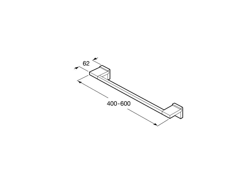 Roca - Toallero de lavabo Rubik 600 mm Cromado A816845001 - BricoandPool