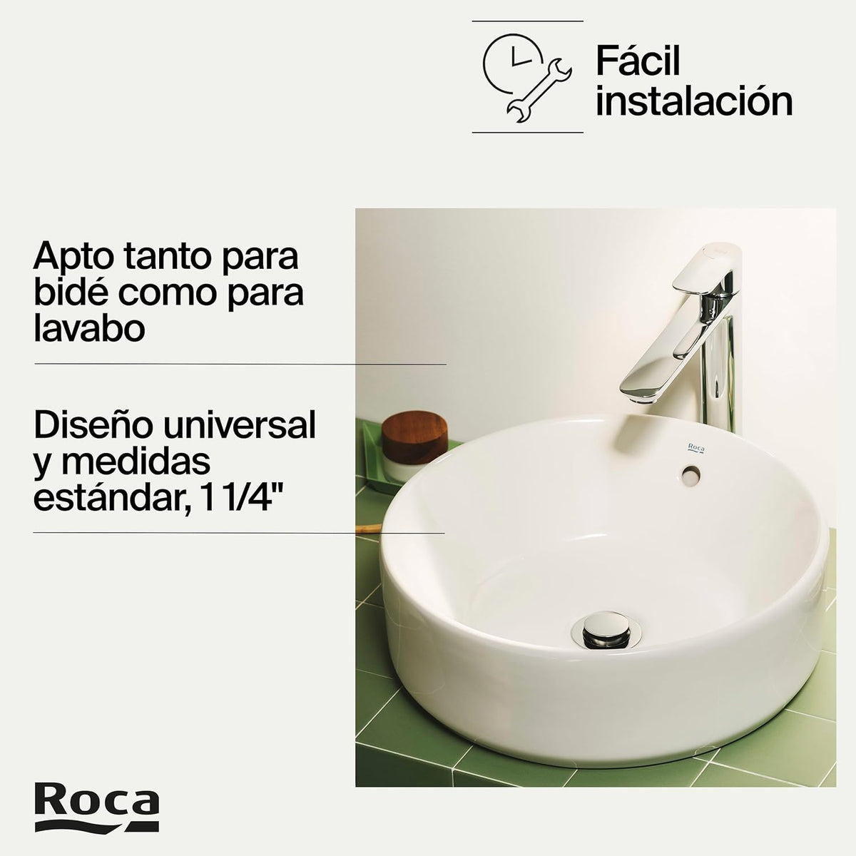 Roca - Afvoerplug wastafels/bidets Aqua A505400000 - BricoandPool