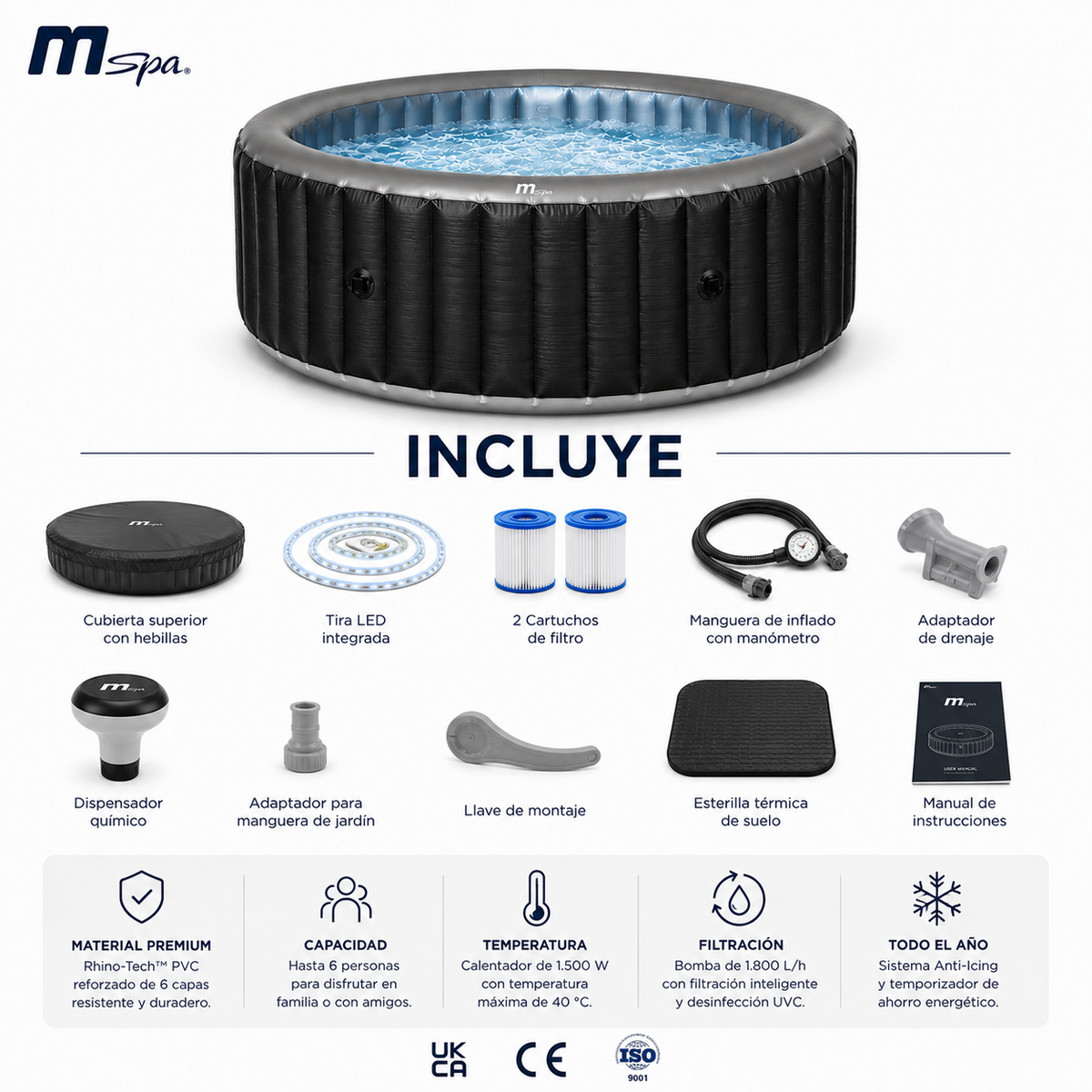 MSpa – Spa hinchable circular Starry 4–6 personas